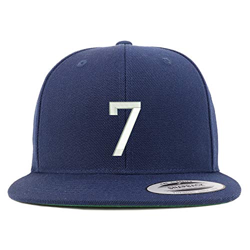 Trendy Apparel Shop Number 7 Embroidered Snapback Flatbill Baseball Cap