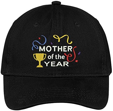 Trendy Apparel Shop Mother of The Year Embroidered Low Profile Cotton Cap Dad Hat