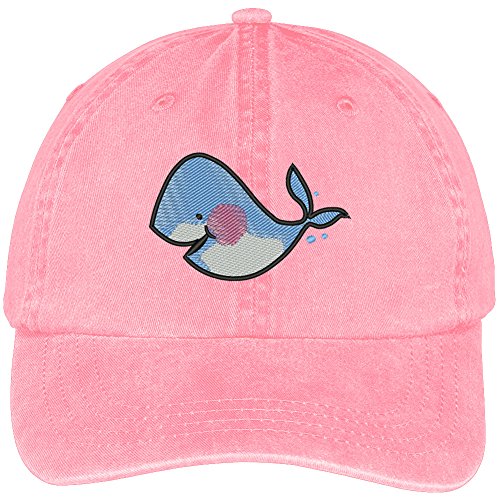 Trendy Apparel Shop Babe Whale Embroidered Cotton Washed Baseball Cap