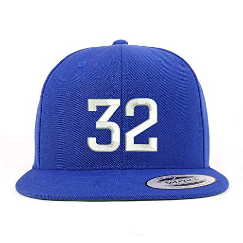 Trendy Apparel Shop Number 32 Embroidered Snapback Flatbill Baseball Cap