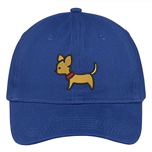 Trendy Apparel Shop Chihuahua Embroidered Low Profile Soft Cotton Brushed Cap