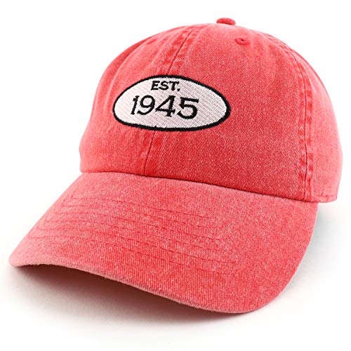 Trendy Apparel Shop 75th Birthday Established 1946 Washed Cotton Adjustable Cap