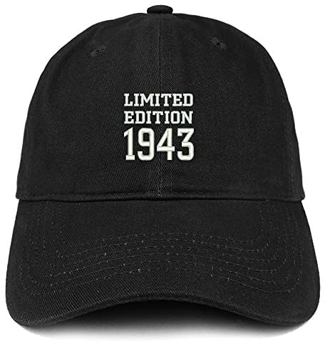 Trendy Apparel Shop Limited Edition 1943 Embroidered Birthday Gift Brushed Cotton Cap