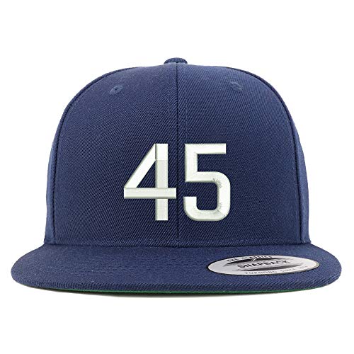 Trendy Apparel Shop Number 45 Embroidered Snapback Flatbill Baseball Cap