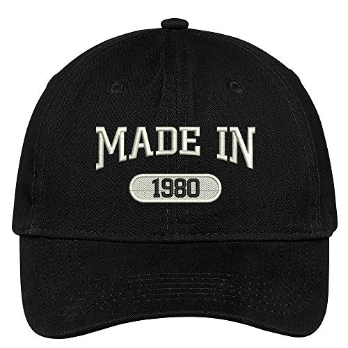 Trendy Apparel Shop 39th Birthday - Made in 1980 Embroidered Low Profile Cotton Baseball Cap