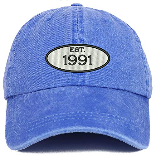 Trendy Apparel Shop 30th Birthday Established 1991 Washed Cotton Adjustable Cap