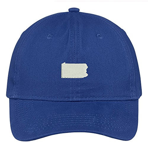 Trendy Apparel Shop Pennsylvania State Map Embroidered Low Profile Soft Cotton Brushed Baseball Cap