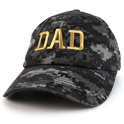 Trendy Apparel Shop DAD Capital Gold Thread Embroidered Soft Crown 100% Brushed Cotton Cap