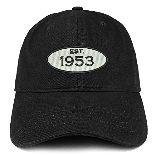 Trendy Apparel Shop Established 1953 Embroidered 68th Birthday Gift Soft Crown Cotton Cap