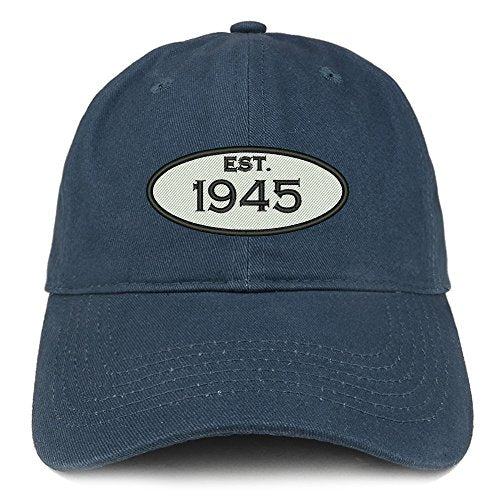 Trendy Apparel Shop Established 1945 Embroidered 76th Birthday Gift Soft Crown Cotton Cap