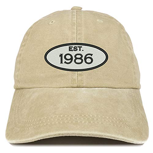 Trendy Apparel Shop 35th Birthday Established 1986 Washed Cotton Adjustable Cap