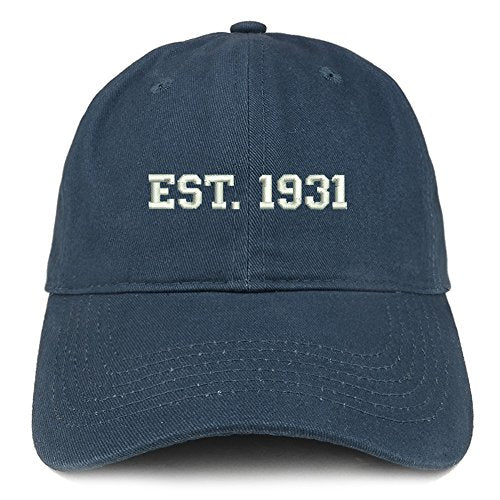 Trendy Apparel Shop EST 1931 Embroidered - 90th Birthday Gift Soft Cotton Baseball Cap