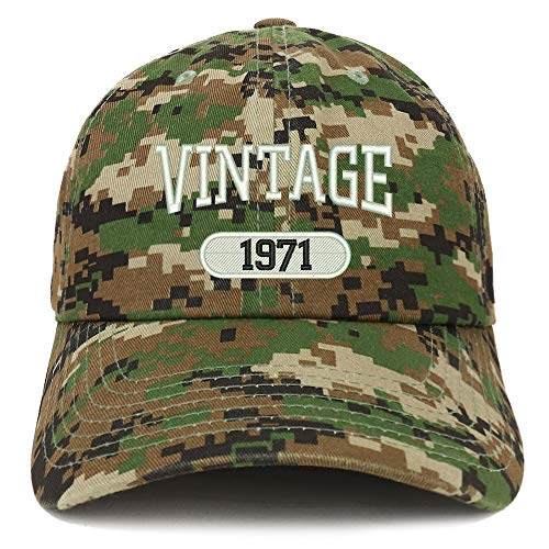 Trendy Apparel Shop 50th Birthday Vintage 1971 Soft Crown Brushed Cotton Cap