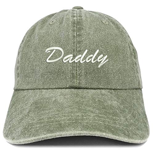 Trendy Apparel Shop Daddy Script Font Embroidered Low Profile Washed Cotton Cap