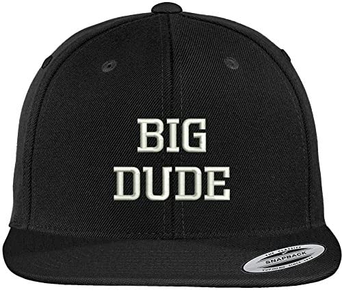 Trendy Apparel Shop Big Dude Embroidered Flat Bill Premium Classic Snapback Cap