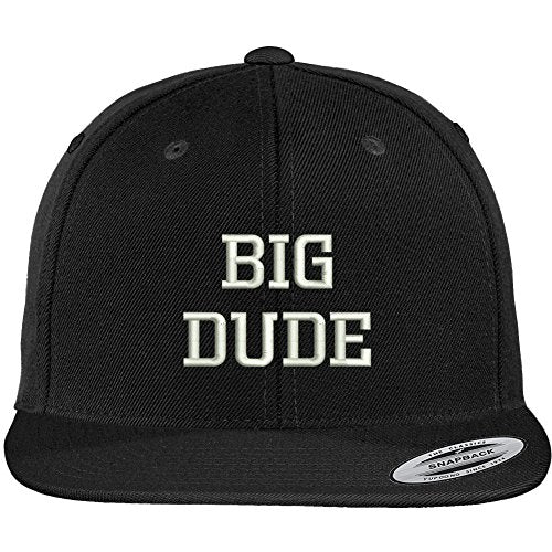 Trendy Apparel Shop Big Dude Embroidered Flat Bill Premium Classic Snapback Cap