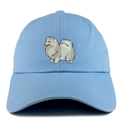 Trendy Apparel Shop Spitz Dog Embroidered Low Profile Soft Cotton Dad Hat Cap