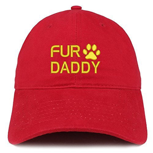 Trendy Apparel Shop Fur Daddy Paw Print Embroidered Soft Cotton Dad Hat