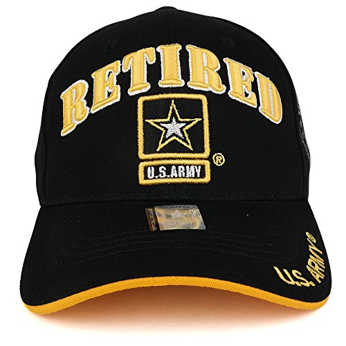 Trendy Apparel Shop US Army Retired Embroidered Officially Licensed Military Ripstop Baseball Cap