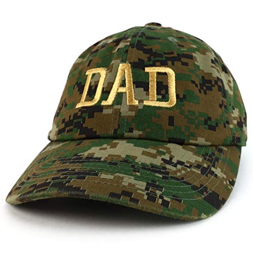 Trendy Apparel Shop DAD Capital Gold Thread Embroidered Soft Crown 100% Brushed Cotton Cap