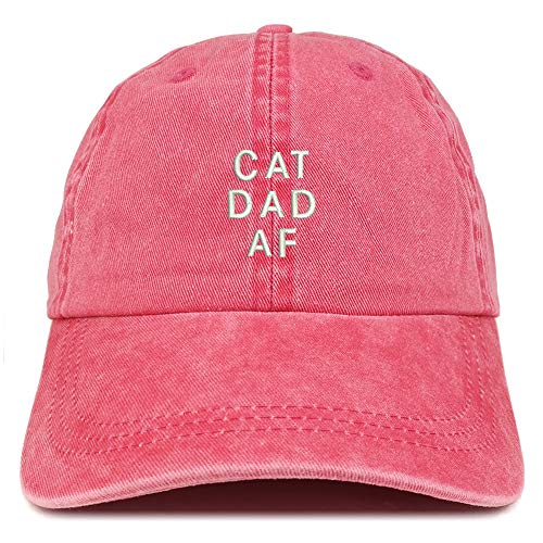 Trendy Apparel Shop Cat Dad AF Embroidered Washed Low Profile Cap