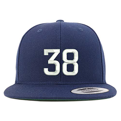 Trendy Apparel Shop Number 38 Embroidered Snapback Flatbill Baseball Cap