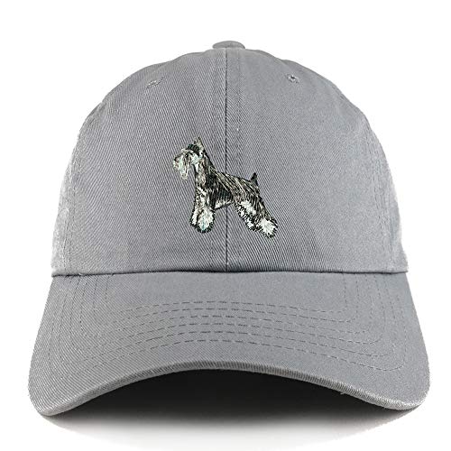 Trendy Apparel Shop Miniature Schnauzer Dog Embroidered Low Profile Soft Cotton Dad Hat Cap