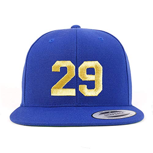 Trendy Apparel Shop Number 29 Gold Thread Flat Bill Snapback Baseball Cap