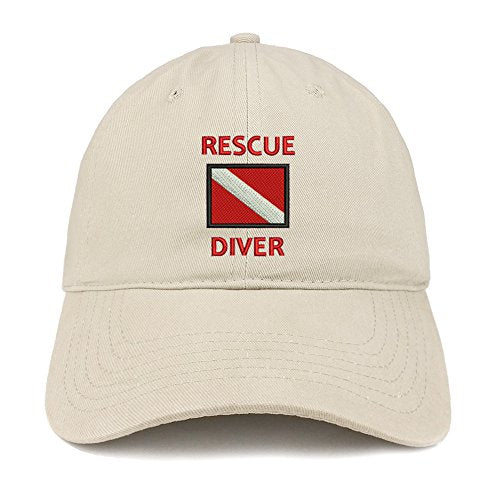 Trendy Apparel Shop Rescue Diver Flag Embroidered Low Profile Soft Cotton Baseball Cap