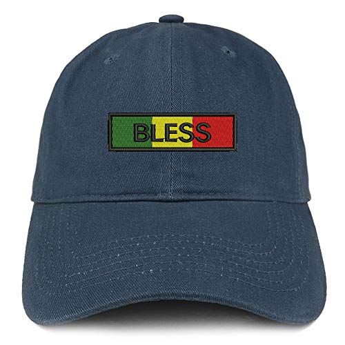 Trendy Apparel Shop Africa Green Yellow RED Bless Embroidered Soft Crown 100% Brushed Cotton Cap