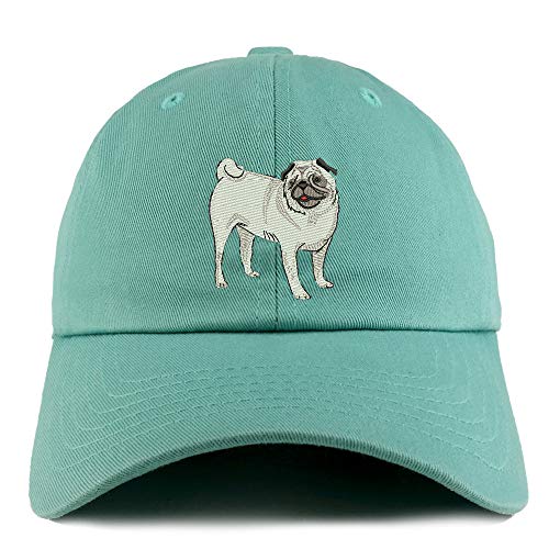 Trendy Apparel Shop Pug Dog Embroidered Low Profile Soft Cotton Dad Hat Cap