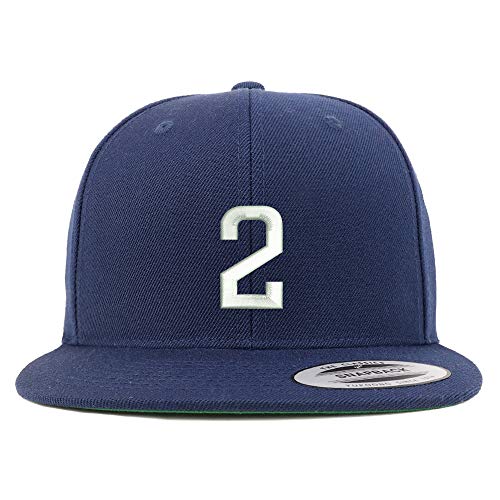 Trendy Apparel Shop Number 2 Embroidered Snapback Flatbill Baseball Cap