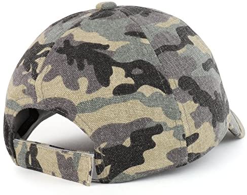 Trendy Apparel Shop Girl Gang Verbiage Center Camouflage Cotton Baseball Cap - Green