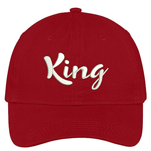 Trendy Apparel Shop King Script Embroidered Soft Crown 100% Brushed Cotton Cap