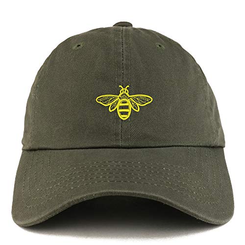 Trendy Apparel Shop Bee Embroidered Solid Adjustable Unstructured Dad Hat