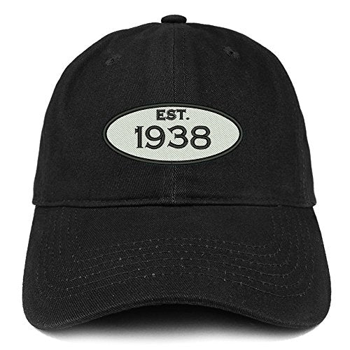 Trendy Apparel Shop Established 1938 Embroidered 83rd Birthday Gift Soft Crown Cotton Cap