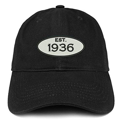 Trendy Apparel Shop 85th Birthday Established 1936 Soft Crown Brushed Cotton Cap