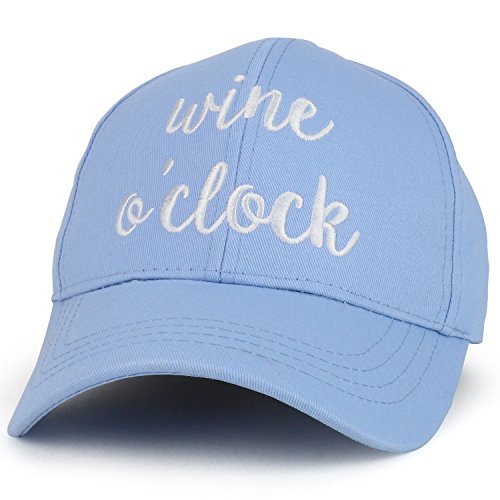 Trendy Apparel Shop Wine O'clock Cursive Text Embroidered Cotton Baseball Cap