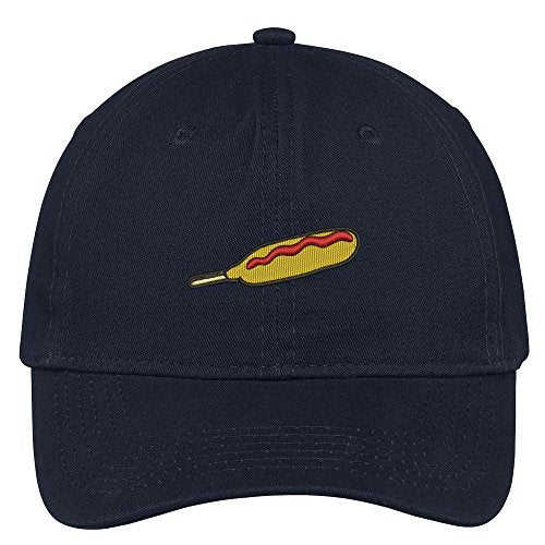 Trendy Apparel Shop Corn Dog Embroidered Low Profile Soft Cotton Brushed Cap