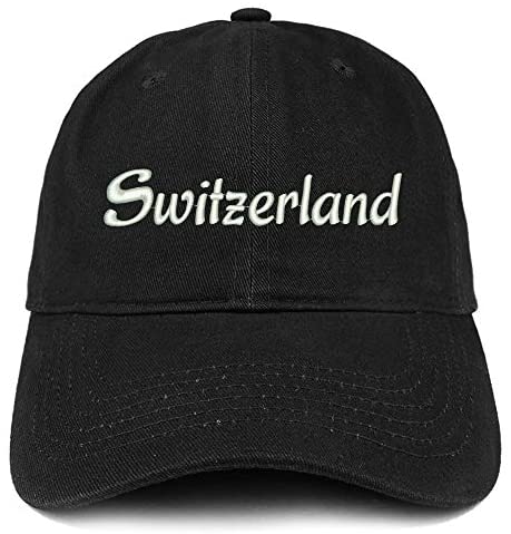 Trendy Apparel Shop Switzerland Text Embroidered Unstructured Cotton Dad Hat