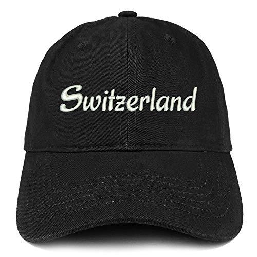 Trendy Apparel Shop Switzerland Text Embroidered Unstructured Cotton Dad Hat