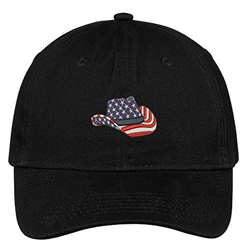 Trendy Apparel Shop American Cowboy Hat Embroidered Soft Crown 100% Brushed Cotton Cap