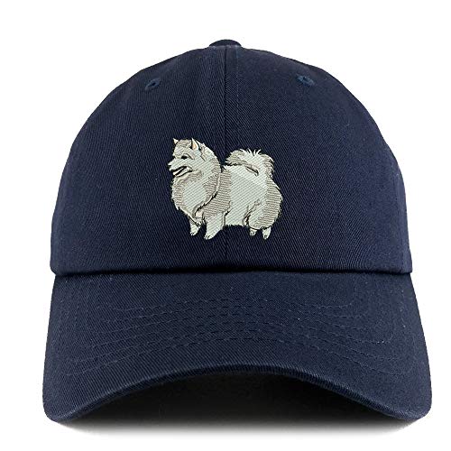 Trendy Apparel Shop Spitz Dog Embroidered Low Profile Soft Cotton Dad Hat Cap