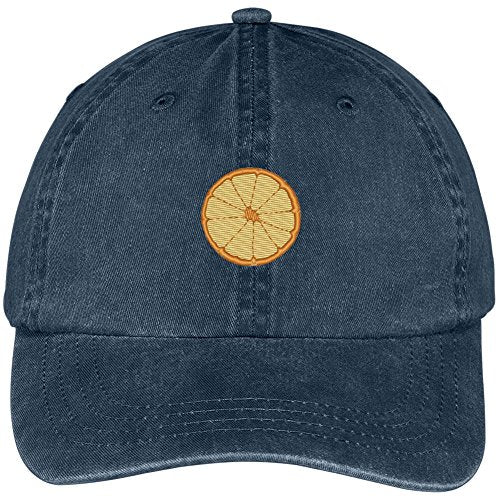 Trendy Apparel Shop Orange Fruit Embroidered Pigment Dyed Washed Cotton Baseball Cap