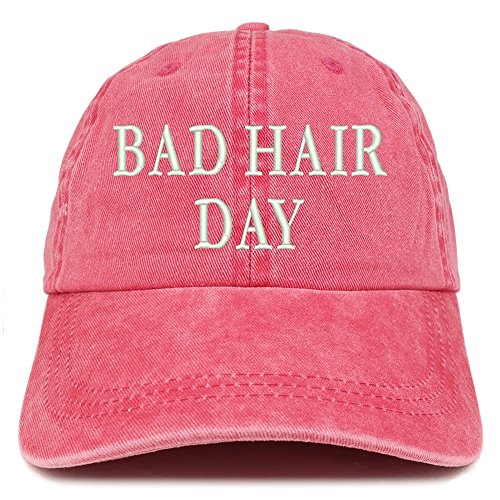 Trendy Apparel Shop Bad Hair Day Embroidered 100% Cotton Baseball Cap