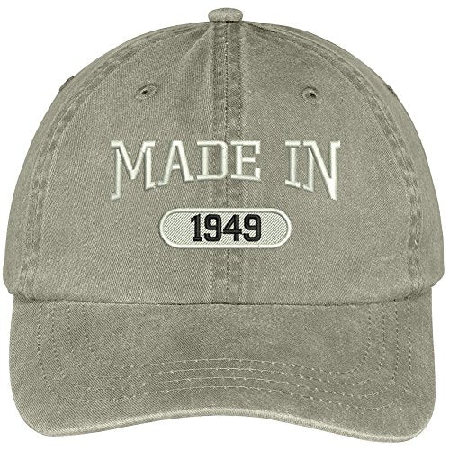 Trendy Apparel Shop 70th Birthday - Made in 1949 Embroidered Low Profile Washed Cotton Baseball Cap