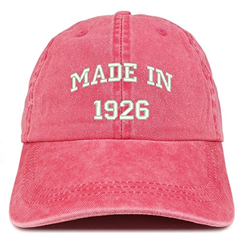 Trendy Apparel Shop Made in 1926 Text Embroidered 95th Birthday Washed Cap