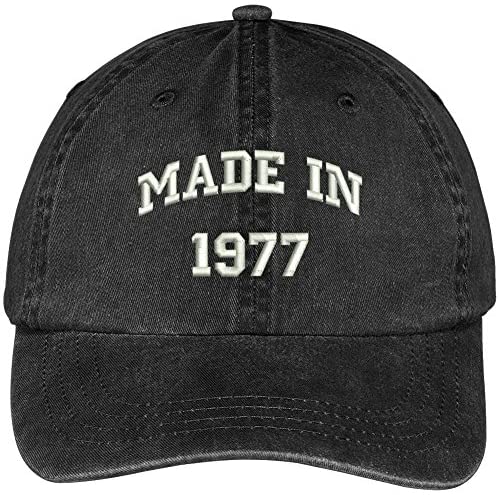 Trendy Apparel Shop Made in 1977-42nd Birthday Embroidered Washed Cotton Baseball Cap