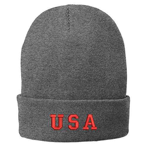 Trendy Apparel Shop USA Red Embroidered Winter Knitted Long Beanie