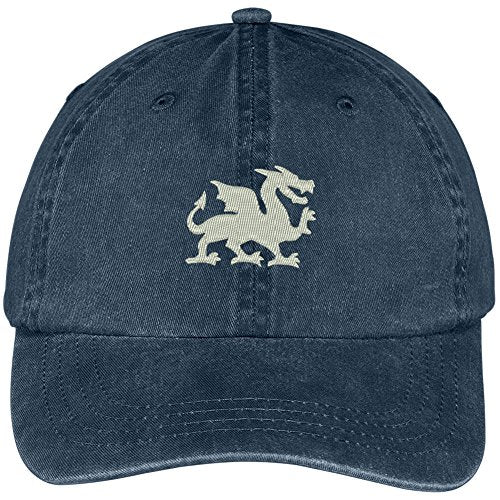 Trendy Apparel Shop Dragon Embroidered Washed Soft Cotton Adjustable Baseball Cap